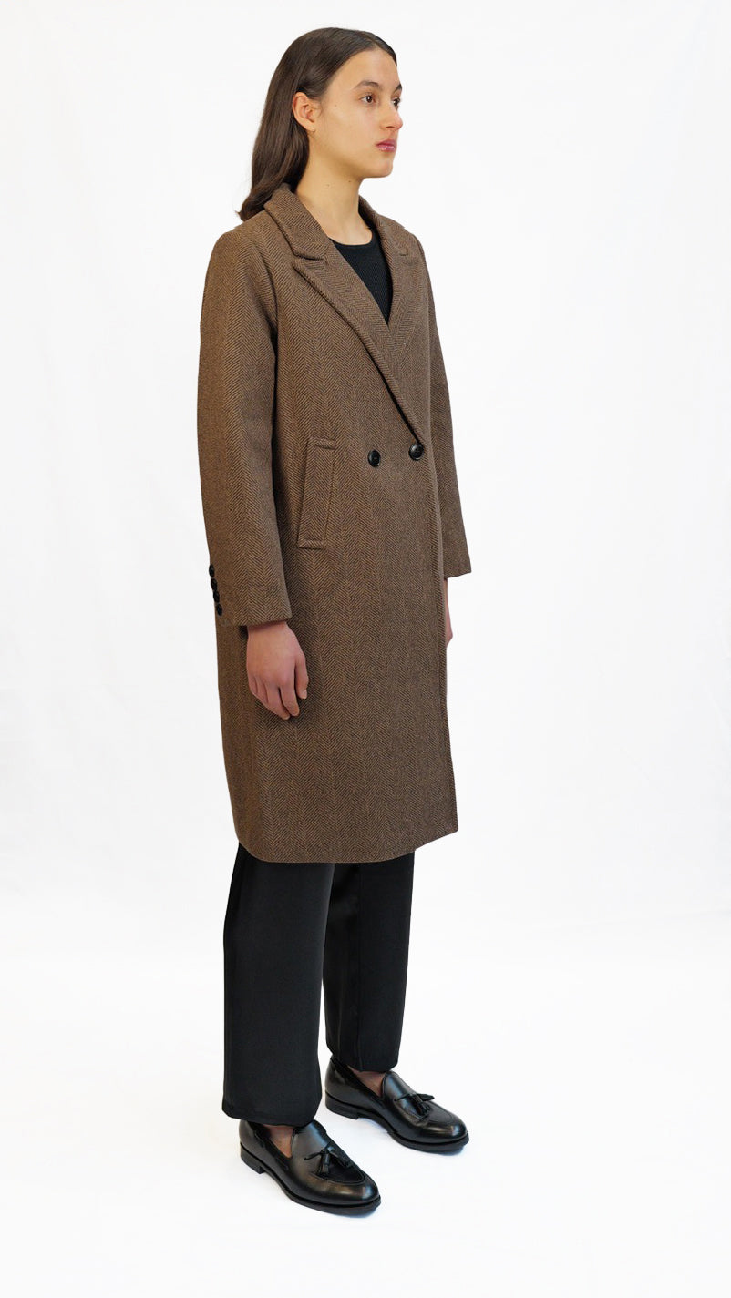 Choco Herringbone Coat