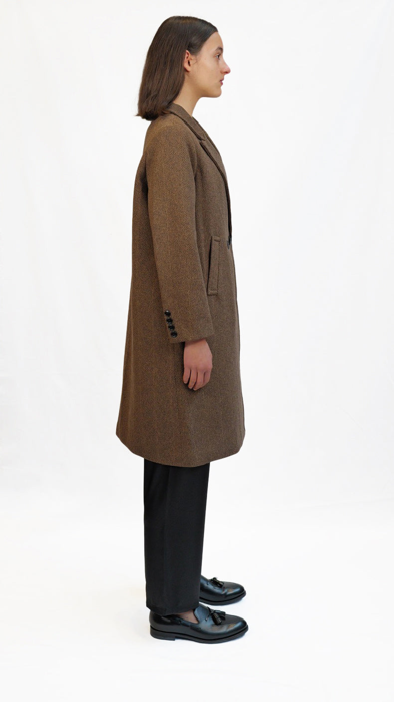 Choco Herringbone Coat