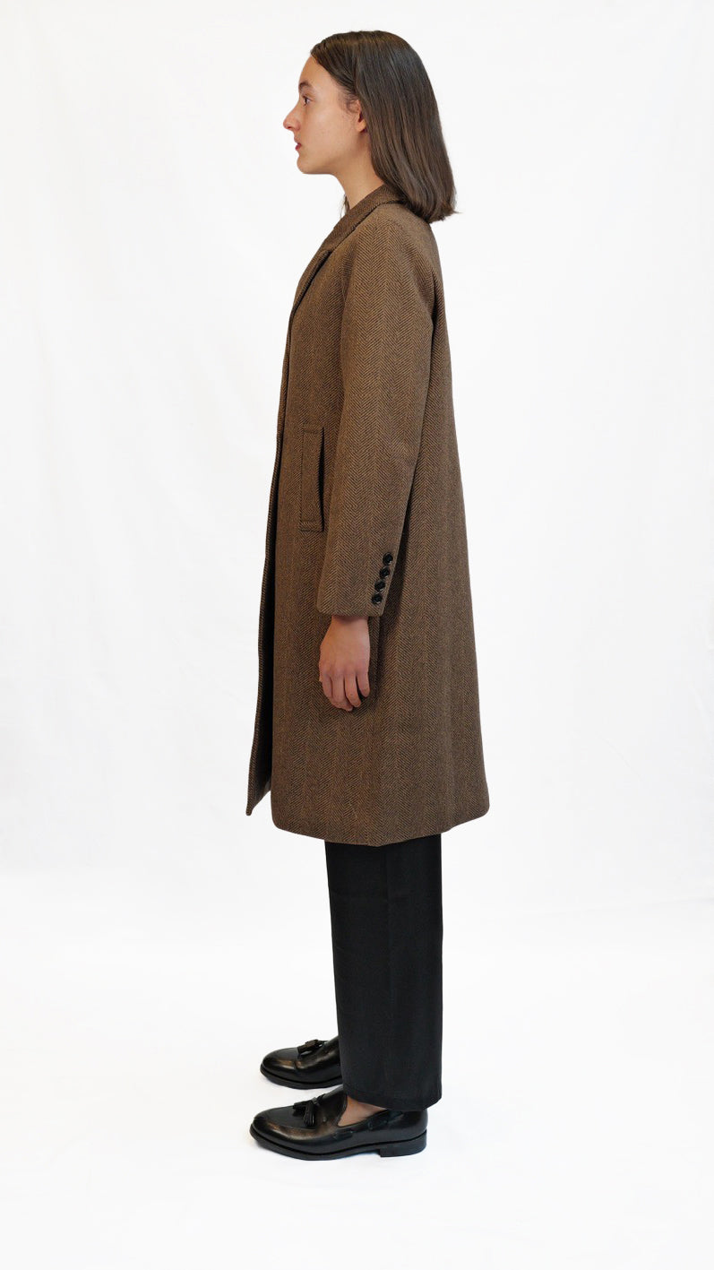 Choco Herringbone Coat