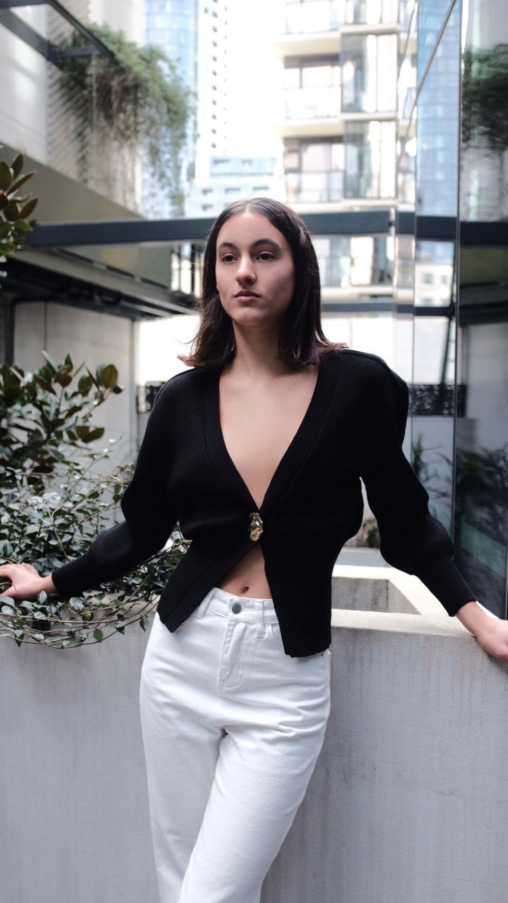 Lea Noir Knit Cardigan