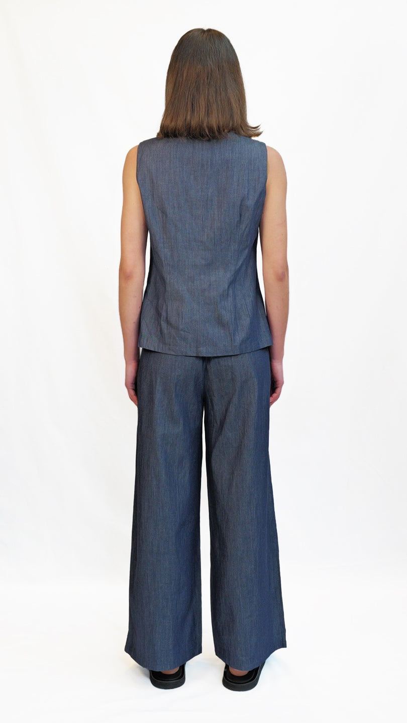 Zea Indigo Cotton Vest
