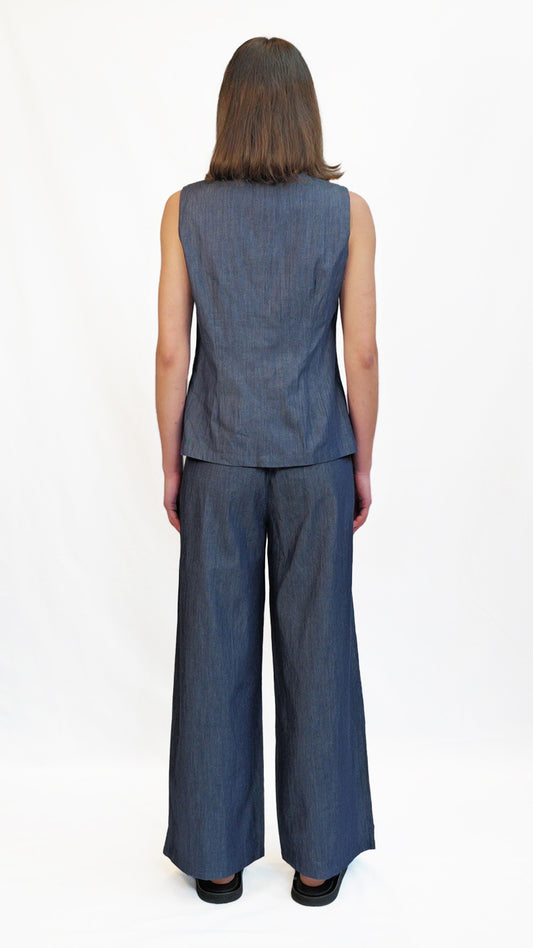 Zea Indigo Cotton Vest