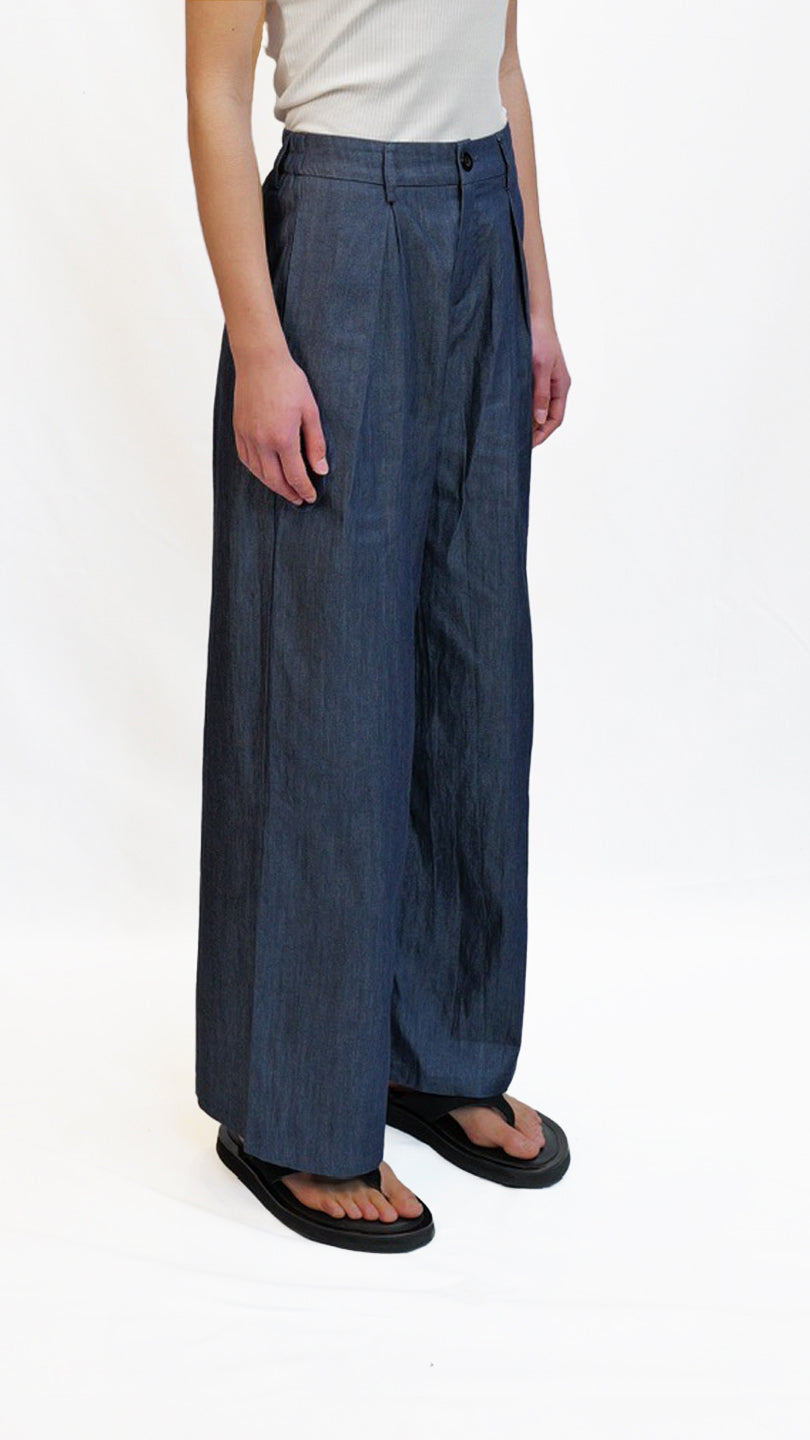 Zea Indigo Cotton Wide Pants
