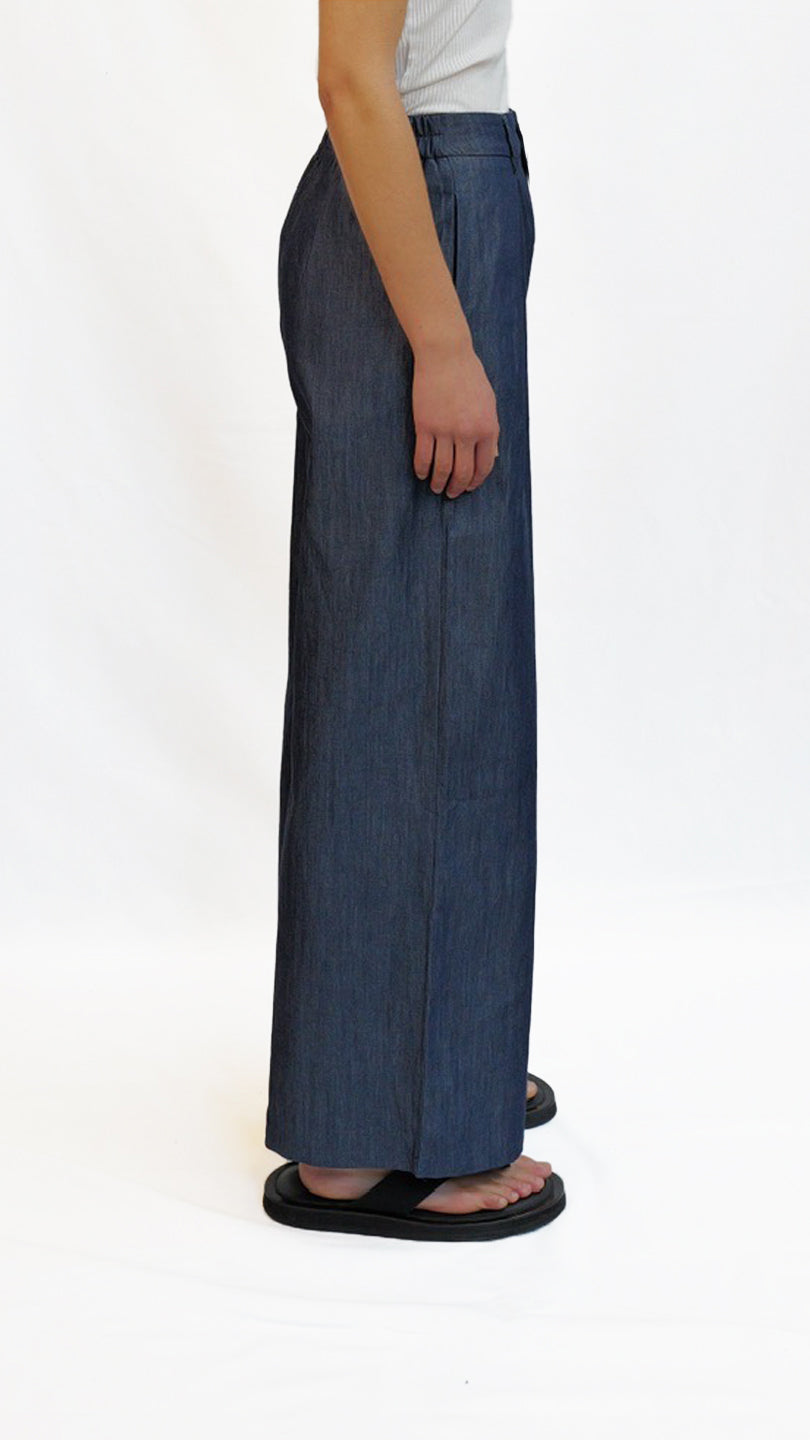 Zea Indigo Cotton Wide Pants