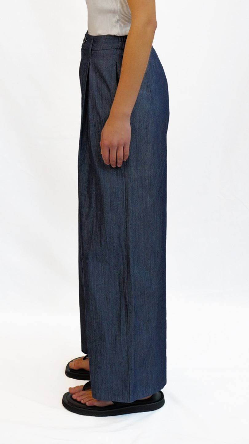 Zea Indigo Cotton Wide Pants