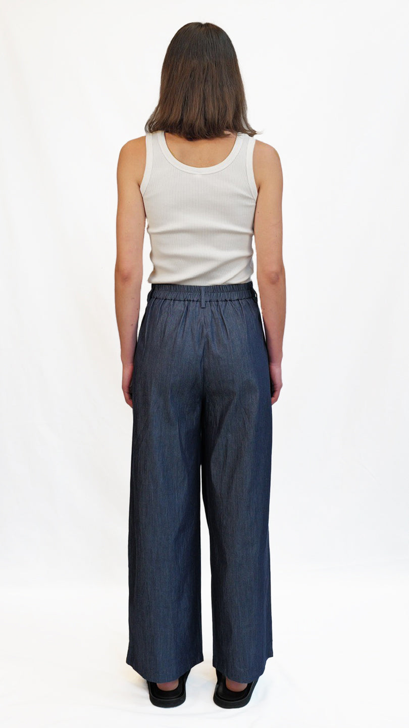Zea Indigo Cotton Wide Pants