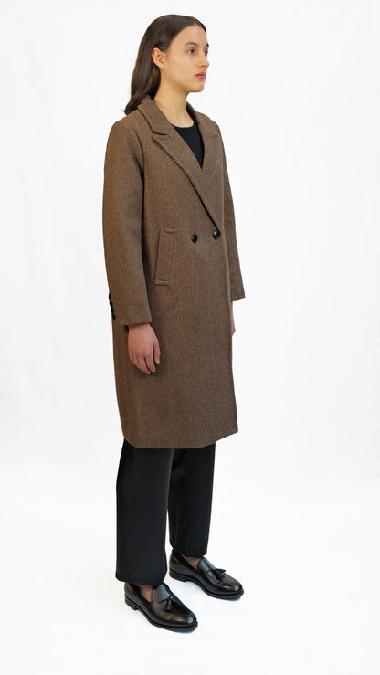 Choco Herringbone Coat
