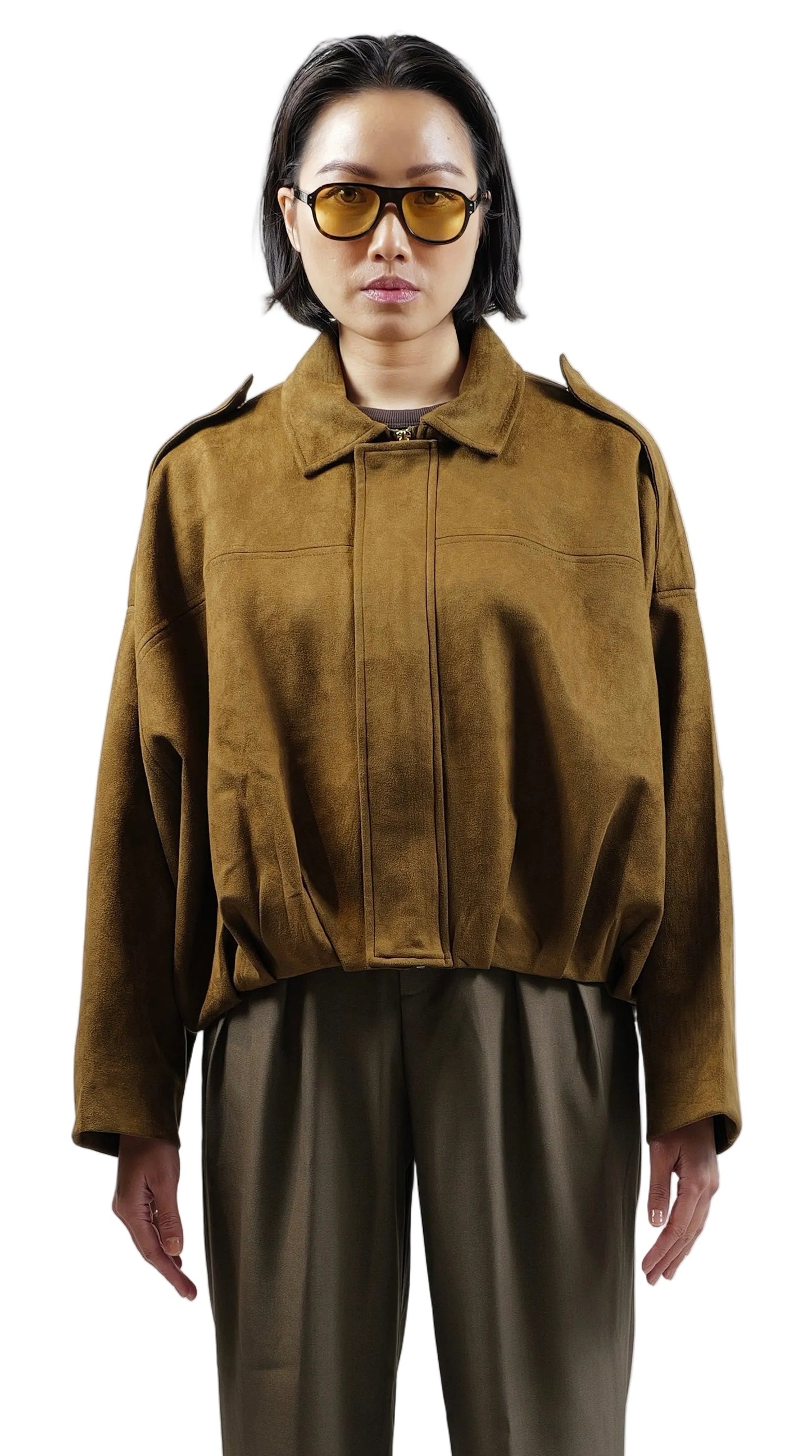 Toffee Suede Batwing Jacket