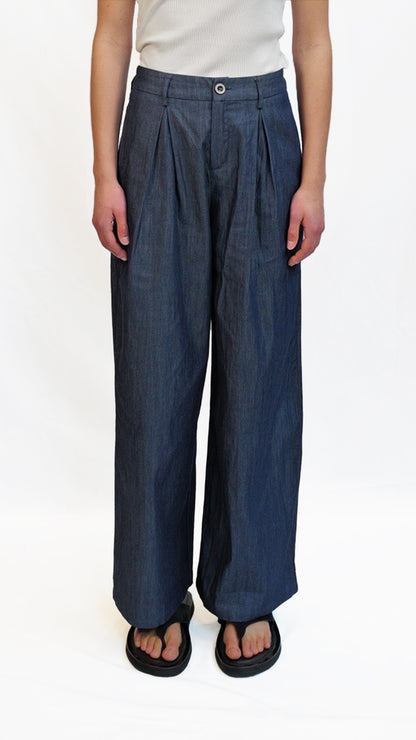 Zea Indigo Cotton Wide Pants