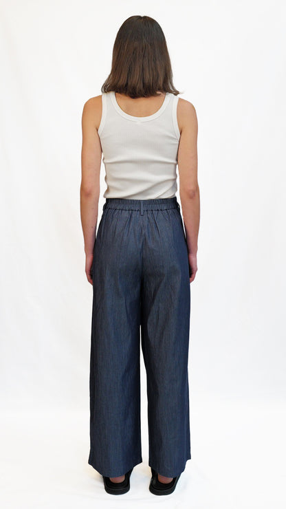Zea Indigo Cotton Wide Pants